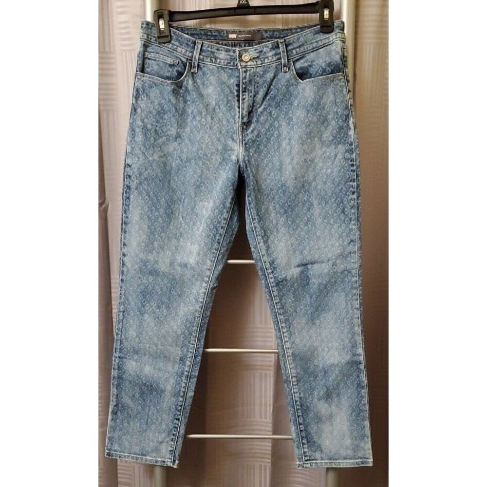 Levi's Womens‎ Size 10/30 Jeans Mid Rise Skinny Patterned Blue Denim